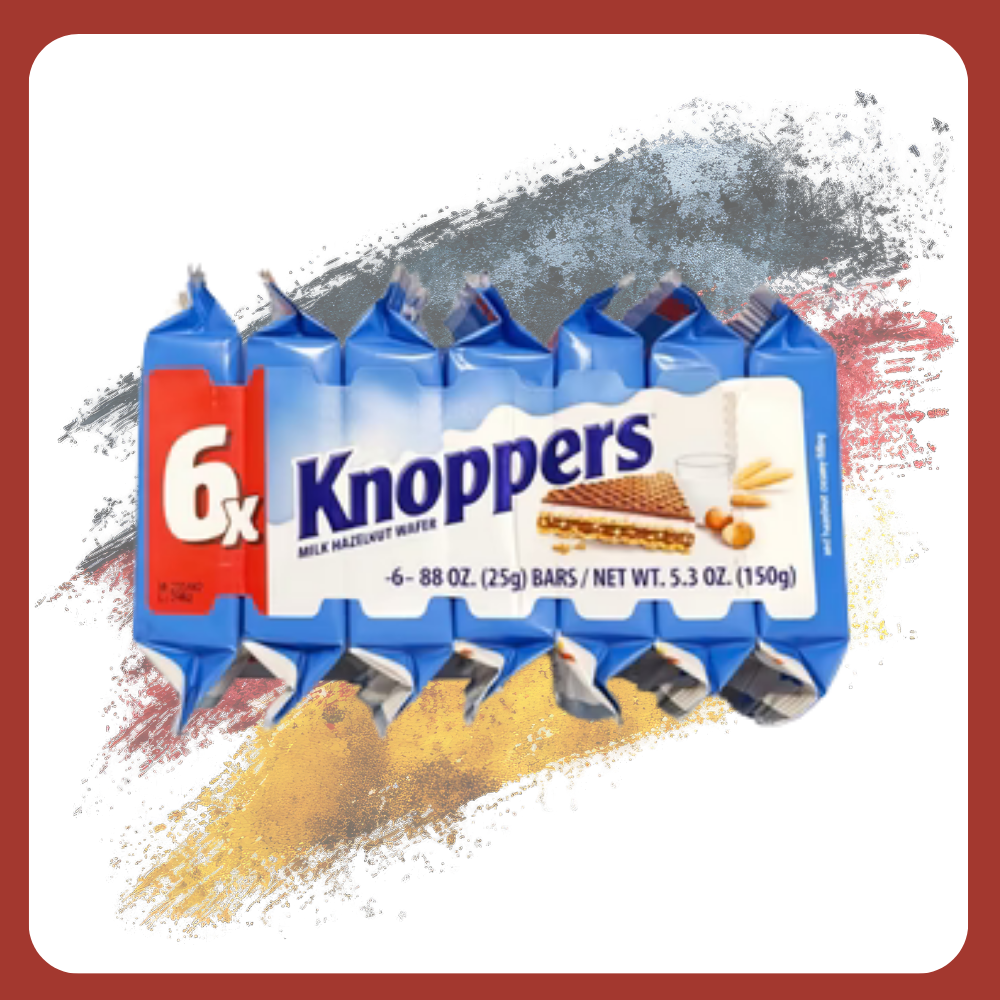 Knoppers Milk Hazelnut Wafer Bars – 6 Pack